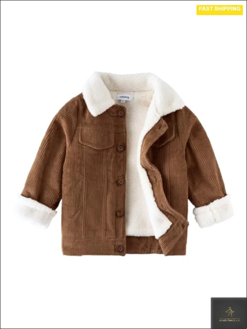 Toddler Boy Winter Corduroy Sherpa Fleece Jacket Cotton Button Down